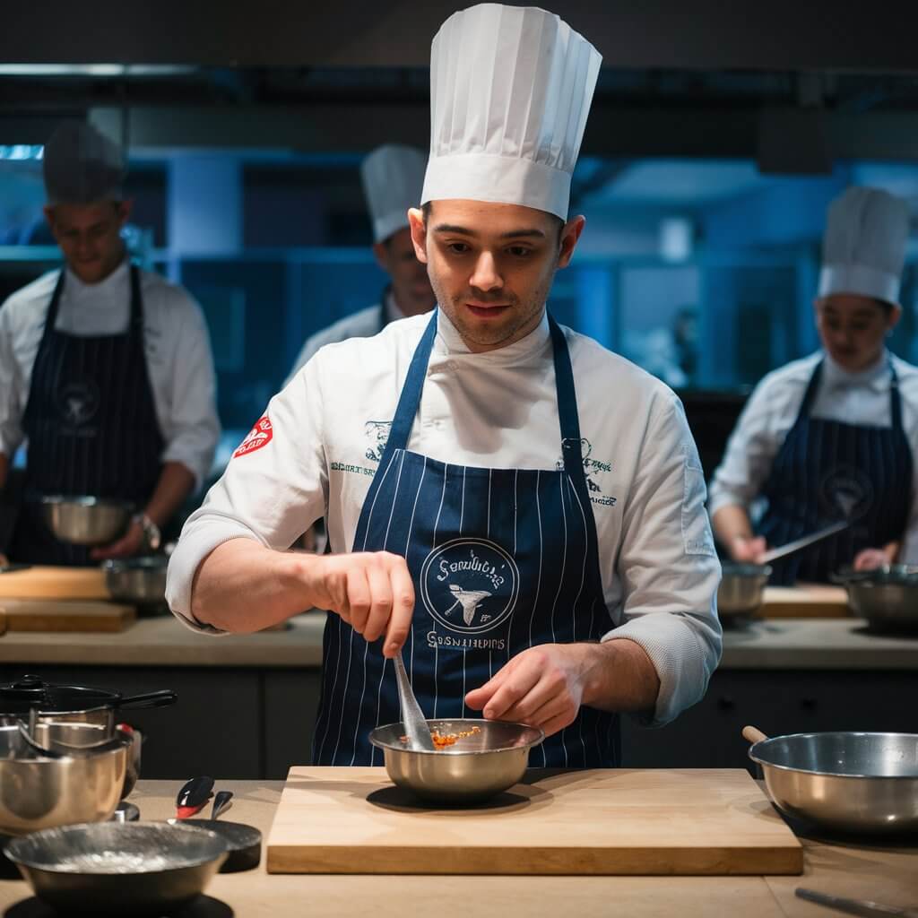 Chefs teaching a class