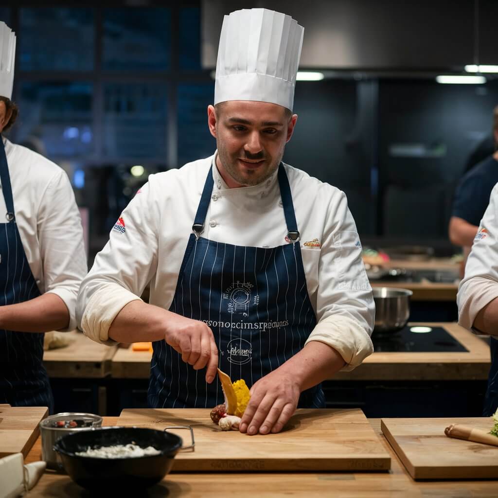 Chefs teaching a class