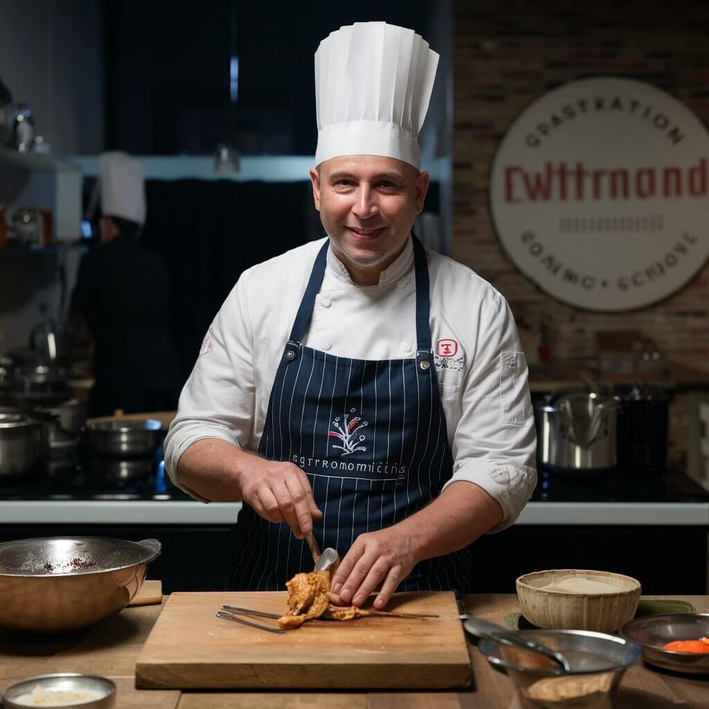 Chefs teaching a class